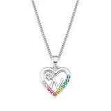 Prinzessin Lillifee Kette mit Anhänger 925 Sterling Silber Mädchen Kinder Halsschmuck, mit Zirkonia synth., 35+3 cm, Multicolor, N, Kommt in Schmuck Geschenk Box, 2027887