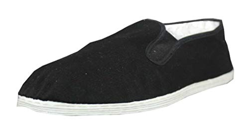 S.B.J - Sportland Tai Chi Schuhe | Kung Fu Schuhe | Slipper mit Stoffsohle | Chinesische traditionelle Peking-Stil Schuhe Gr. 47