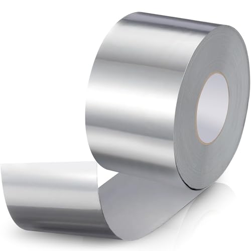 PUWOWYE Aluminium Klebeband, Wasserdichtes Alu Klebeband Hitzebeständig zum Reparieren von Metalloberflächen, Dampfsperre Klebeband für Dampfsperren, Lüftungs- und Klimaanlagen (50 mm x 50 m)