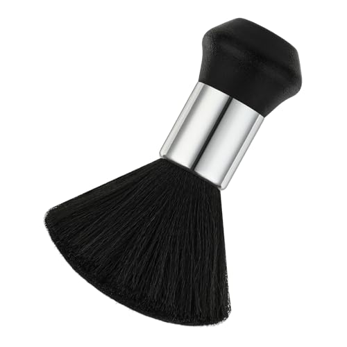 Großer Barbier-Staubwedel, schwarzer Hals-Staubwedel, weiche Haarbürste, Haarschneidebürste, Haarschneidebürste, Hals-Staubwedel mit Kunststoffgriff zum Kehren von Haaren um das Gesicht