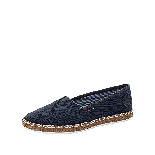 Rieker Damen Flats M2278, Frauen Espadrilles,maritim,espandrillos,Espadrillos,Espandrilles,Sommerschuhe,Slipper,Slip-ons,blau (14),40 EU / 6.5 UK