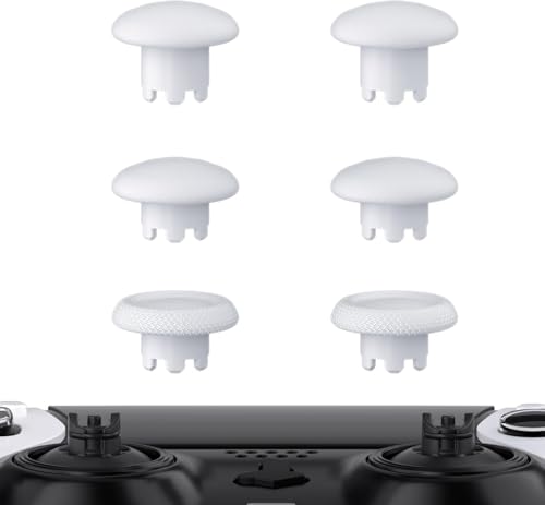 Thumbsticks-Kappen für PS5 Edge Controller, Austauschbare Thumbstick-Griffe Joystick-Kappen für PS5 Pro Elite Controller 6-in-1-Zubehör (White)