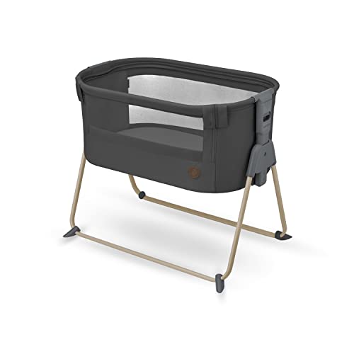 Maxi-Cosi Tori 2-in-1-Beistellbett, Krippe, 0 bis ca. 6 Monate, 0–9 kg, kompakt zusammenklappbar, leicht, 5 Höhenstufen, tragbares Beistellbett mit atmungsaktivem Netzgewebe, Beyond Graphite