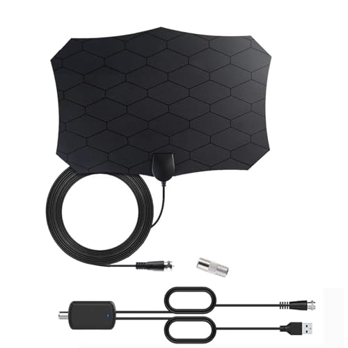 DVB-T2 HD Antenne Indoor-TV-Antenne, Digitale HDTV-Antenne mit Signal-Verstärker, Hohe Verstärkung Stärkerer Empfang DVB-T Antenne mit 5M Koaxialkabel für alle Herkömmlichen und HD Fernseher