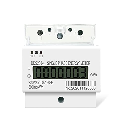 WiFi Smart Energy Monitor Switch Meter 20 (100) A 60 Hz Einphasen-DIN-Schienen-KWH-Wattstunden-DIN-Schienen-Energiezähler LCD Digitale Anzeige mit hoher Präzision