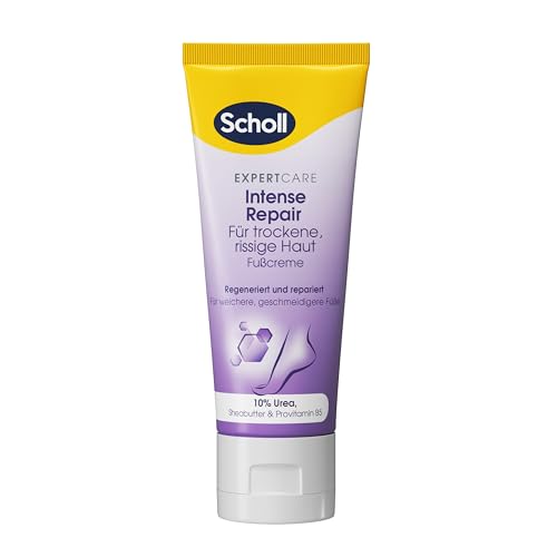 Scholl Expertcare Intensiv regenerierende Fußcreme mit 10% Urea - für sehr trockene und rissige Haut - mit Urea und Provitamin B5 - Hautverträglichkeit dermatologisch getestet - 75 ml