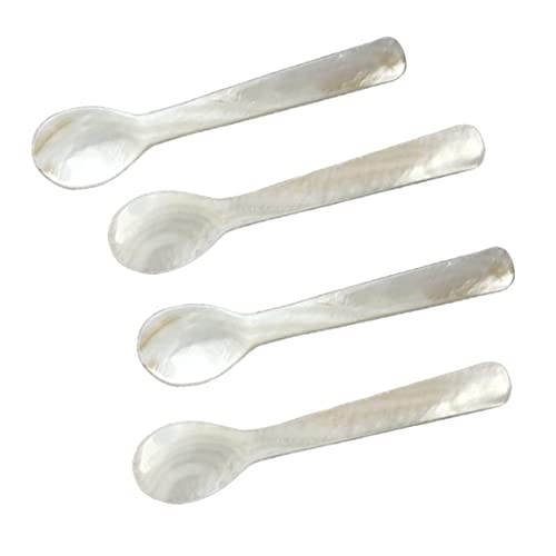 Mutter des Perlenlöffel Klassiker Kaviar Löffel Egglöffel Mutter von Perle 12 cm 4pcs (Liummrcy).