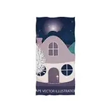 FANTAZIO Premium Baumwollhandtuch Mystisches Haus Baumwolle Waschlappen