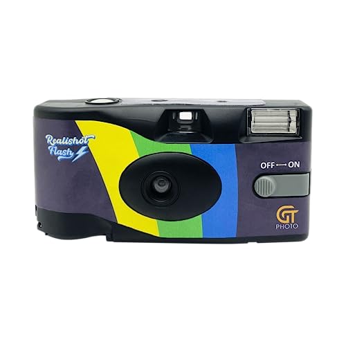 GT Photo – Einwegkamera Realishot Flash, 27 Fotos, ideal für Veranstaltungen, Reisen, Erinnerungen – Leicht zu handhaben – Grau