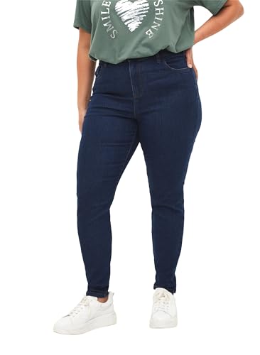 Zizzi Flash by Damen Große Größen Jeans Super Slim Hohe Taille Gr Gr 48/82 cm Blue Denim