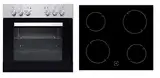 PKM Elektroherd-Set BIC4 GKU-IX-2 | Backofen | Umluft | Rahmenlos | Energieeffienzklasse A | 54 Liter Garraum | 5 Backofenfunktionen | Leistung bis 8300 Watt | Inklusive Grillrost & Fettpfanne