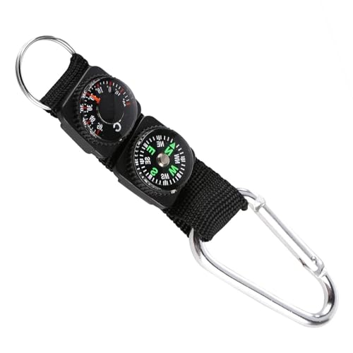 Kompass Schlüsselanhänger Mit Thermometer Multifunktionales Outdoor-Navigationswerkzeug Karabiner Schlüsselanhänger Für Wanderungen Camping Praktischer Kompass Anhänger Für Abenteuer