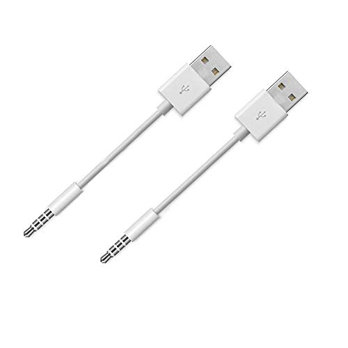 Acocodi Ladekabel für iPod Shuffle Kabel USB-Daten-Sync-Kabel Kabel 3,5 mm männlich AUX-Stecker auf USB-Stecker-Adapter-Kabel für iPod Shuffle 3nd 4 5th 6th