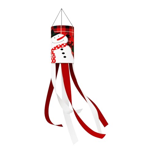 Weihnachtsdeko Außen Weihnachts-Windrohrflagge, Weihnachts-Windsack-Anhänger, Weihnachts-Windstreamer, Weihnachts-Hängeflaggen, einzigartige Windsäcke, Windsack, Außenschilder, (c-A, 23x23x4)