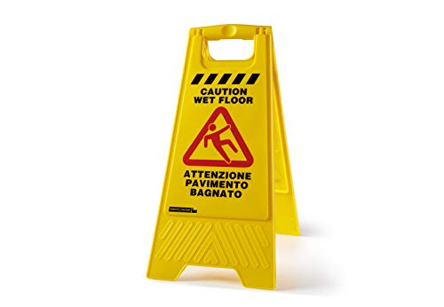 Perfekt Factory Wet Floor Schild Flur Naß, Kunststoff, Gelb, 30 x 49 x 56.5 cm