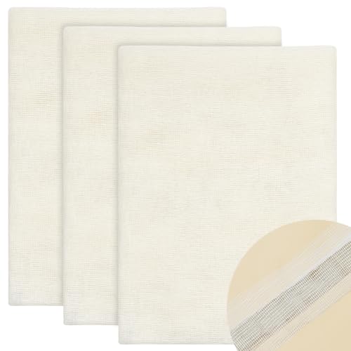 WEBEEDY 3 Stück Buchbindestoff 92 x 100 cm Buchstoff Weißes Reparaturtuch Baumwollstoff Material Für Buchherstellung DIY Buchbinden Basteln Nähzubehör Reparatur von Bindungen Alter Bücher