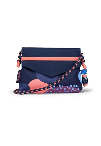 satch Clutch kleine Umhängetasche Schminktasche mit Kordelzug und Spiegel für Teenager Coral Reef - Dunkelblau