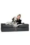 NOAH & PAW XL-Hundebett, orthopädisches großes Hundebett, Eierschalen-Memory-Schaum mit kühlendem Gel, Innenbezug, wasserdicht, maschinenwaschbar (vegane Leder-Sofa-Kollektion)
