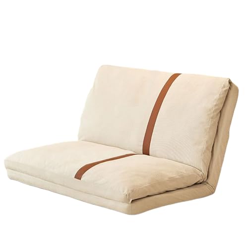 CAFIEDR Bodensitz mit Rückenlehne, in 5 Positionen verstellbar. Klappbares Schlafsofa. Abnehmbarer und waschbarer Stuhlbezug für Zuhause, die Wohnung oder den Spielort.(Weiß 120 x 70 x 75 cm)