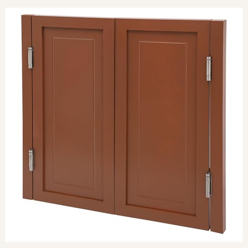 Schwingtür Outdoor, Saloontüren Holz, Schwingtür Saloon, Eingang Zauntor, Doppelt Öffnen Pendeltür Trennwandtür, Automatisches Schließen, für Küche, Geschäft,Braun,80x90cm