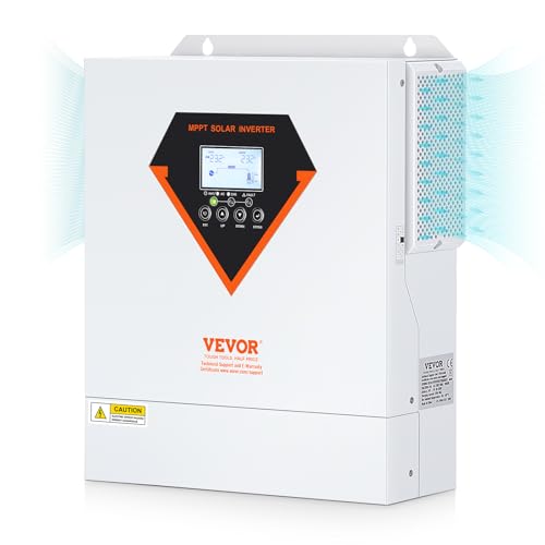 VEVOR 2-in-1-Hybrid-Solar-Wechselrichter 3500W Solar Inverter 7000VA Reiner Sinus MPPT LCD-Display 3 Lademodi (Solarladung, Netzladung, Hybridladung) & 4 Ausgangsmodi (UTL, SOL, SBU, SUB)