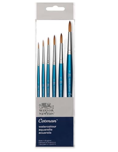 Cotman Winsor & Newton Aquarellpinsel mit kurzem Griff, Serie 111. NO. 0. 1. 3. 4. 5. 8