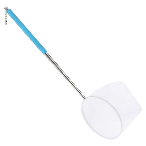 Aquarium Fischnetz Kaliber 10cm Quadrat Tiny Fish Tank Net Aquarium Garnelennetz mit Ausziehbarem Edelstahlgriff Kescher Aquarium für Aquarien Teiche (Blau)