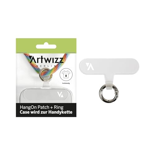 Artwizz HangOn Patch + Ring - Verwandelt Deine Hülle in eine Handykette, Ultra-dünnes TPU-Plättchen - Perfekte Kombination mit HangOn Bändern