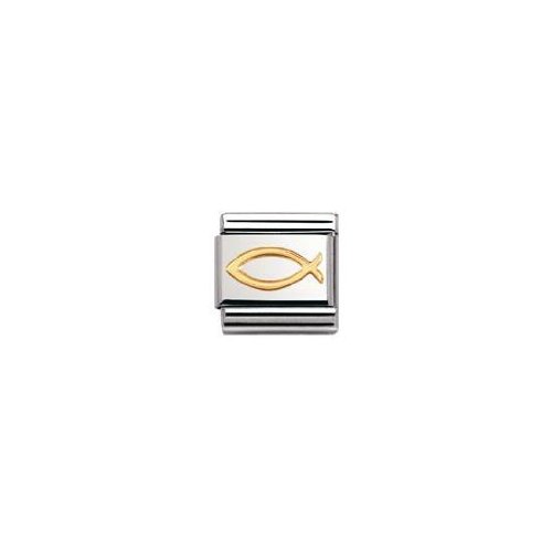 Nomination Composable Classic Religion Edelstahl und 18K-Gold (Christlicher Fisch) 030105