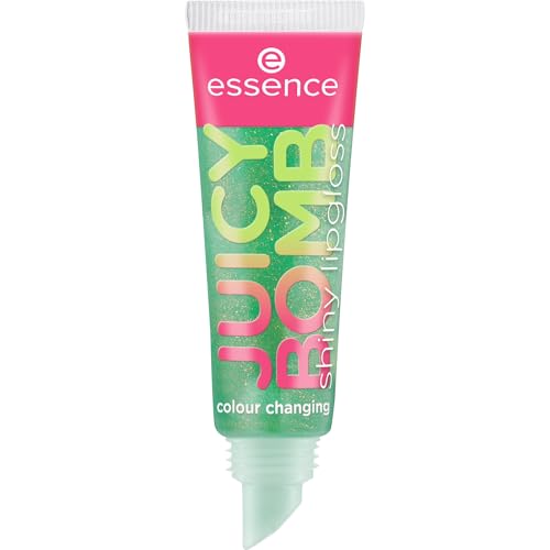 essence JUICY BOMB shiny lipgloss, Nr. 107, Grün, glänzend, strahlend frisch, schimmernd, vegan, ohne Konservierungsstoffe, ohne Parabene, ohne Mikroplastikpartikel, 1er Pack (10ml)