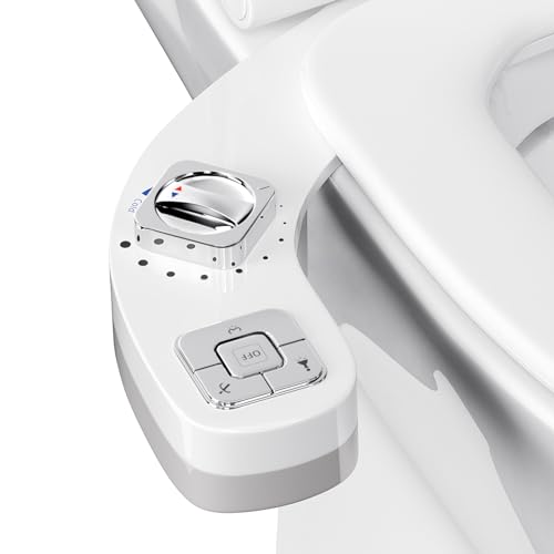 SenDeluz Bidet Aufsatz für Toilette, Nicht Elektrisch Bidet Toilettenaufsatz Bidet Mit Einziehbare Selbstreinigende Dual Nozzle Einstellbarer Bidet Druckschalter Warm- und Kaltregulierung für Wash