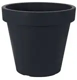 Spetebo Kunststoff Pflanzkübel L groß - 48 cm/anthrazit - Blumenkübel rund für Außen und Innen - Garten Pflanztopf Blumentopf Pflanzgefäß Übertopf