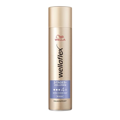 Wellaflex 2-Tages-Volumen Haarspray für Frauen | Bis zu 2 Tage flexibler Halt | Für lang anhaltendes Styling | Sanft zur Kopfhaut, dermatologisch getestet | Vegane Formel | Haltegrad 4 | 75ml