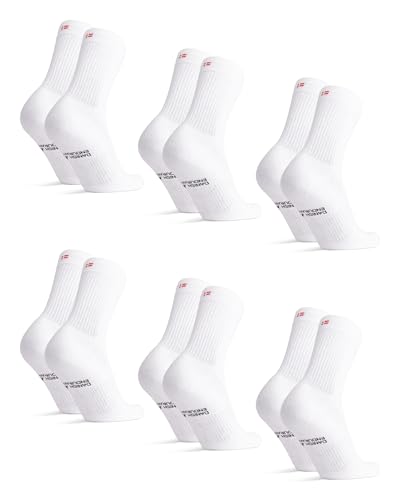 DANISH ENDURANCE Retro Tennissocken aus Bio-Baumwolle 6 Paar, Sneaker Socken, Weiß 43-47