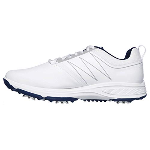 Skechers Herren GO Golf Torque Sneaker, White Synthetic/Navy Trim, 43 EU