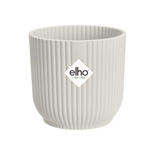 elho Vibes Fold Rund Mini 9 Pflanzentopf - Blumentopf für Innen - 100% recyceltem Plastik - Ø 9.3 x H 8.8 cm - Weiß/Seidenweiß