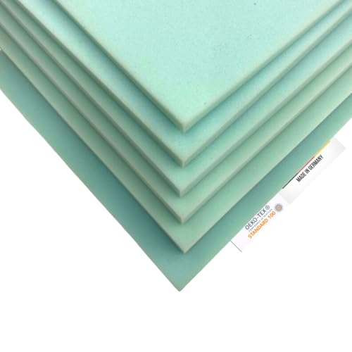 Generisch WEISSBACH Pur Schaumstoffplatte für Polster RG40 fest Matratze Verschiedene Größen Schaumstoff Zuschnitt Sitzkissen Polsterschaumstoff Schaumstoffkissen Schaumstoffmatte (50 x 50 x 5 cm)