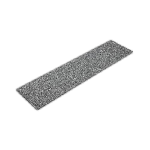Floordirekt Teppichdielen | 4er Pack | Teppichfliesen 25x100 cm - selbstliegend & robust, antistatisch - Fliesen Teppichboden Auslegware Teppich Fußbodenbelag (100 x 25 cm²,Grau 942) Pine