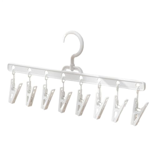 Schrankaufhänger mit 8 Clips - Multi-Clip-Kleiderbügel für Kinderkleidung, Wäscheständer für Socken, Windeln, Handtücher, Handschuhe und Taschentücher, Platzsparender und vielseitiger Hänger