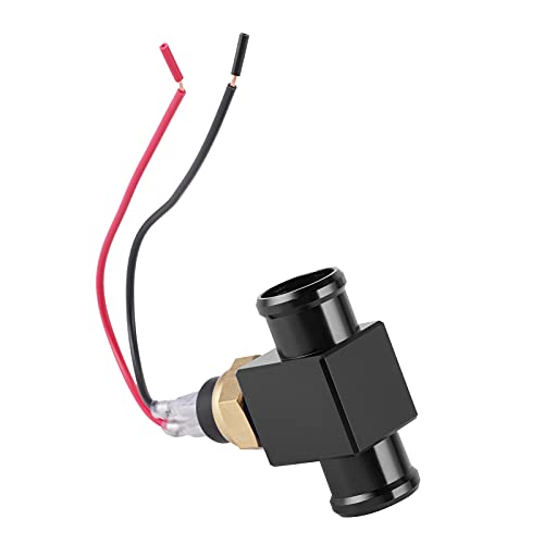Temperaturschalter Kühlerlüfter, Thermostat Wassertemperaturschalter Kühler Kühlmittellüfter Temperatursensor für Motorrad ATV Geländewagen(Schwarz)