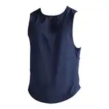 Sommer-Shirts für Herren, Frühling, Sommer, Sport, Freizeit, Muskel-Fitness, Netzgewebe, atmungsaktiv, schnelltrocknend, einfarbig, ärmelloses Tanktop für Herren, Workout-Tops für Pack, navy, L