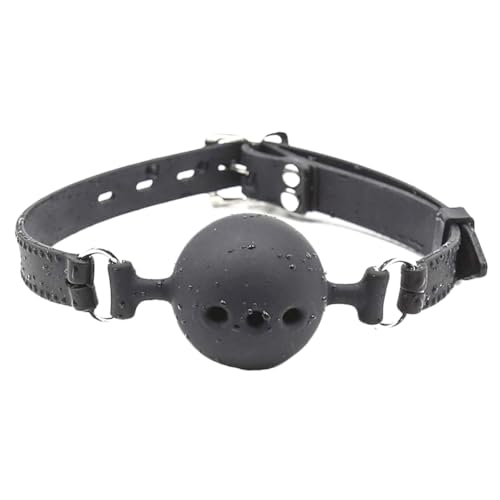 Silikon Knebel Mundknebel Silikon Ball Gag mit Luftlöchern Verstellbarer SexSpiele Ballknebel (Small Ø3.5cm)