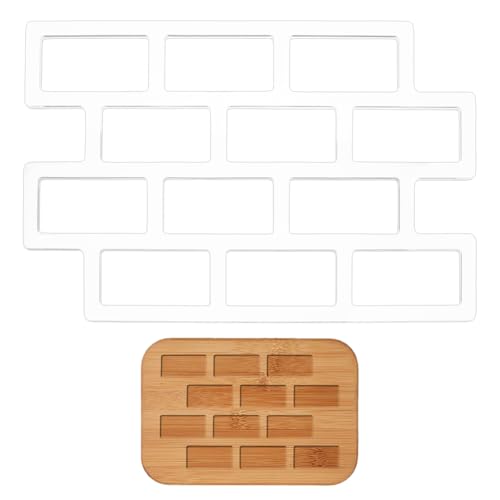 BENECREAT Ziegel-Acryl-Frässchablone, 290x190x4.5mm rechteckige Frässchablone mit Schutzfolie für DIY-Holzhandwerkswerkzeuge, Nachverfolgungsanleitung