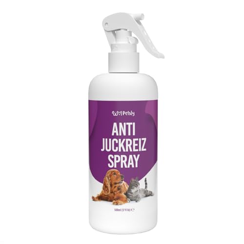 Petsly Anti Juckreiz Spray für Hunde & Katzen 500ml - Sofortige Linderung bei juckender Haut, Grasmilben & Hautreizungen - Mit beruhigender Aloe Vera für empfindliche Tierhaut