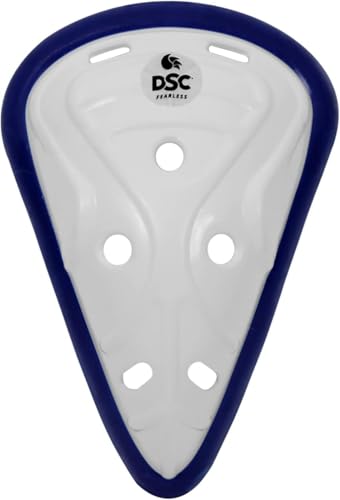 DSC Shoc Cricket Abdominal Guard | Color: White | Size: Mens | for Mens | Material: Plastic | Ergonomically Shaped Padded Guard |High Impact Resistant Poly Material