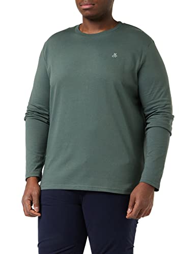 Marc OߴPolo Herren Langarmshirt aus Bio-Baumwolle mit Rundhalsausschnitt, Grün (Mangrove), L