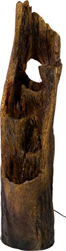 dobar® 96300e Großer Design Gartenbrunnen Albe | Terrassenbrunnen mit LED-Beleuchtung | Wasserfall aus Polyresin | Springbrunnen Outdoor | Dekorativer Zierbrunnen | 34 x 30 x 124,5 cm