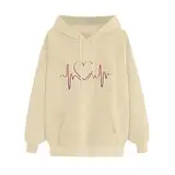 Hoodies Große Taschen Damen Weihnachtspullover mit-Kapuze Kapuzenpullover Langärm Sweatshirts Weihnachten Bedruckte Urlaub Elegant Schneeflocke Große Größen Merry Christmas Bequeme Lässig