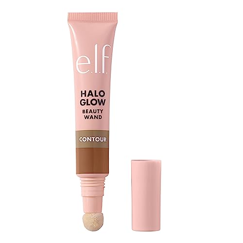 e.l.f. Halo Glow Contour Beauty Wand, Flüssiger Konturenstab Für Einen Natürlich Geformten Look, Aufbaubare Formel, Vegan & Tierversuchsfrei, Light/Medium, 10 ml