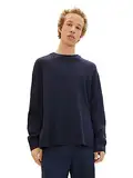 TOM TAILOR Denim Herren 1038265 Loose Fit Crew-Neck Strick-Pullover, 10668-sky Captain Blue, XL